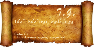 Tárkányi György névjegykártya